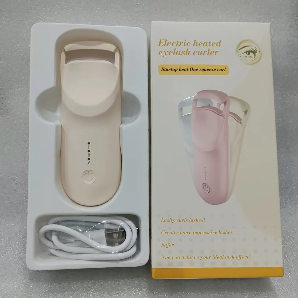 Eyelash Curler Electric Heating Eyelash Curler Electric Ironing - English Packaging Apricot