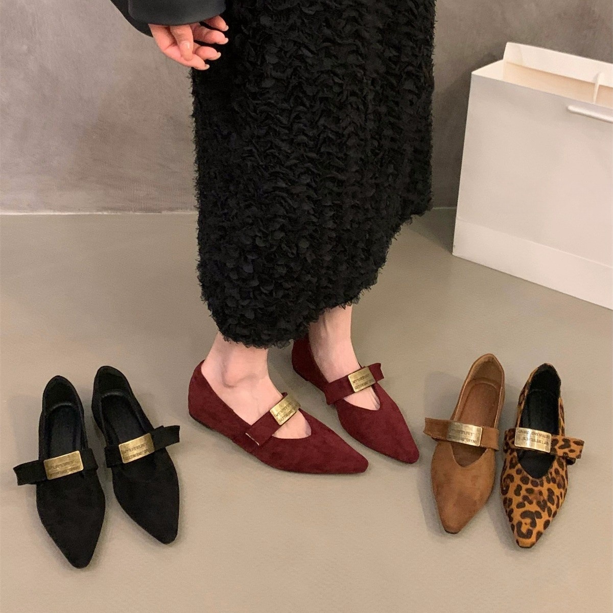 Womens Pointed-toe Single Shoes With A Hidden Heel