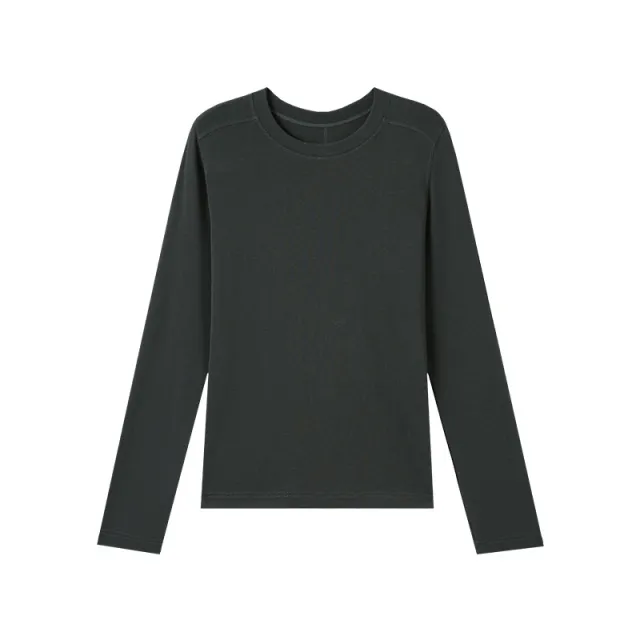 Round Neck Warm Knitwear Solid Color Underwear Long Sleeved Top Blue - Shop at LoveMi