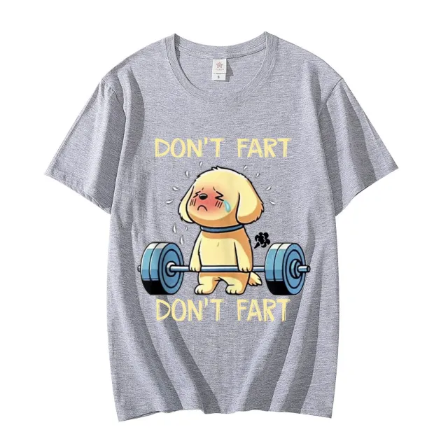 No Fart Funny Weightlifting Dog Pattern T shirt Premium Gray - Shop at LoveMi