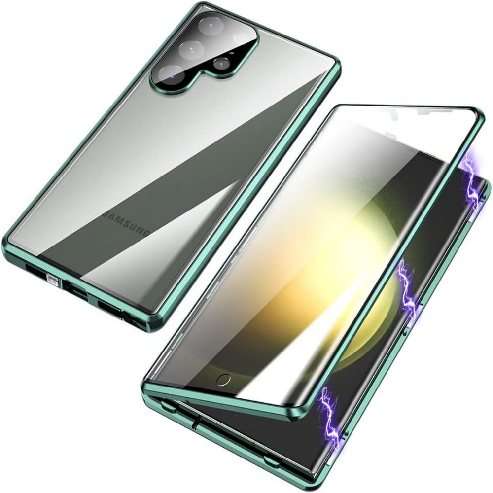 Magnetic King Phone Case Glossy Metal Magnetic HD Peep-proof Buckle Mirror Drop-resistant - Image 2