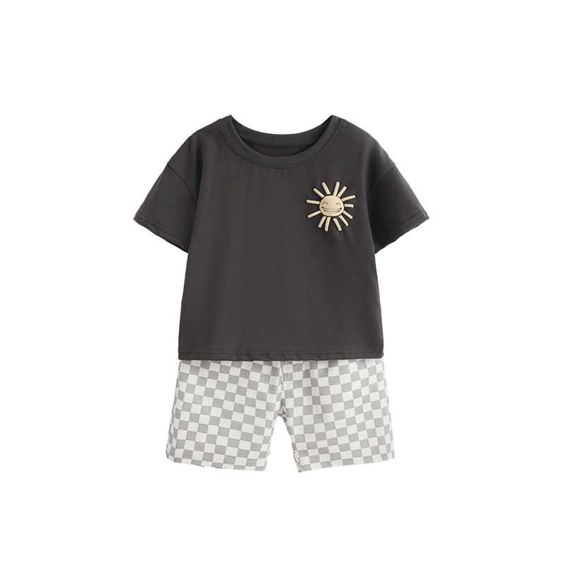 Summer New Arrival Round-Neck Short-Sleeve Boys Set — foto 3