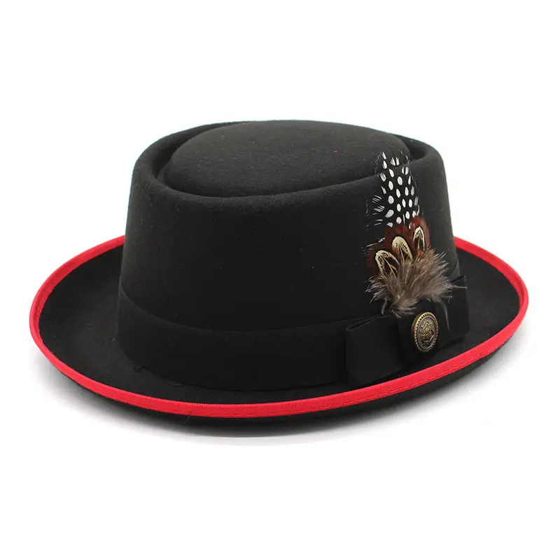 With A Bow Ribbon And Feathered Hat