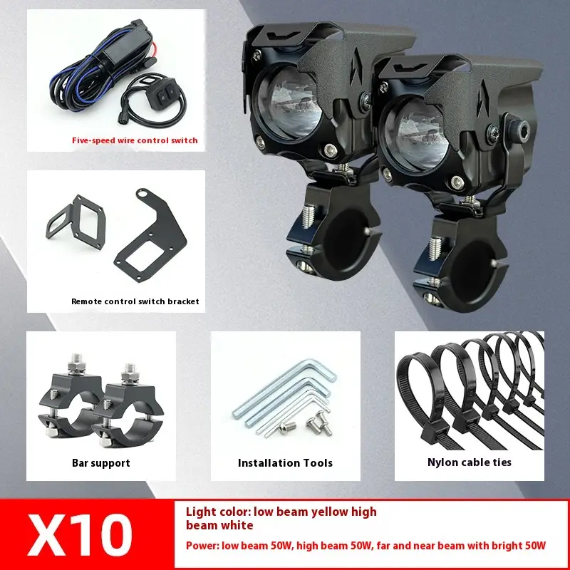 Motorcycle Spotlight Electric Car Modification Accent Light Lens Street Lamp Far And Near Light Integrated Tangent Led