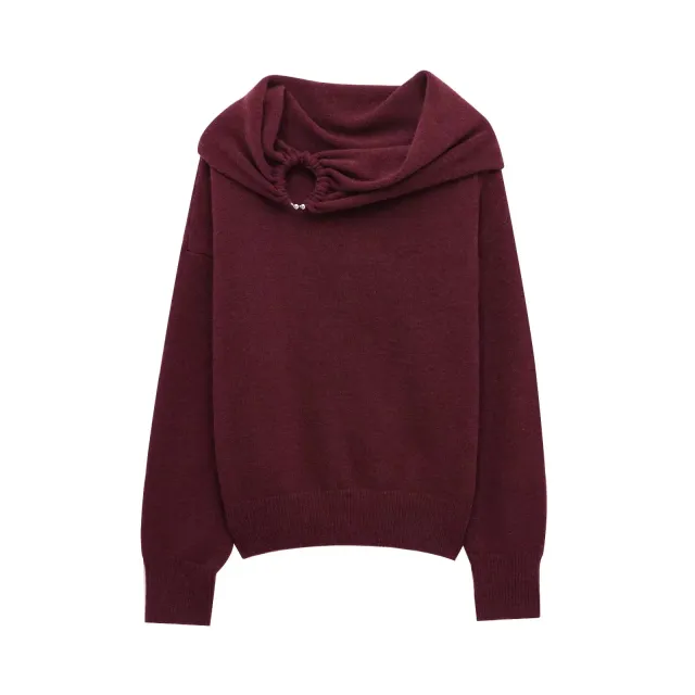 Women's Fashion Off the shoulder Sweater Wine - Shop at LoveMi