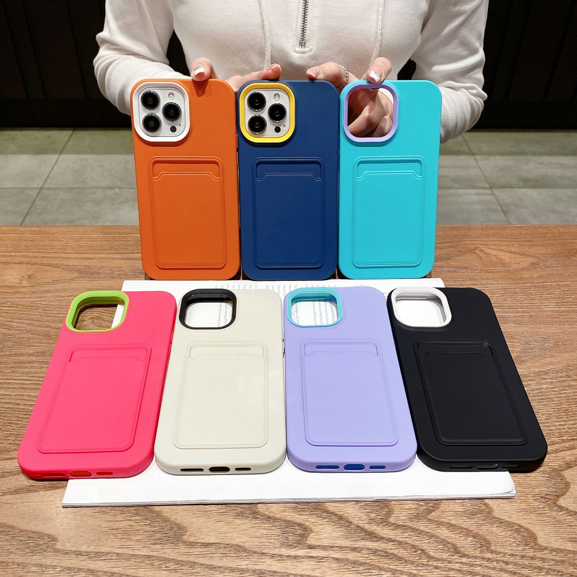 Three-in-one Card Holder Liquid Skin Feeling Protective Sleeve - Image 7