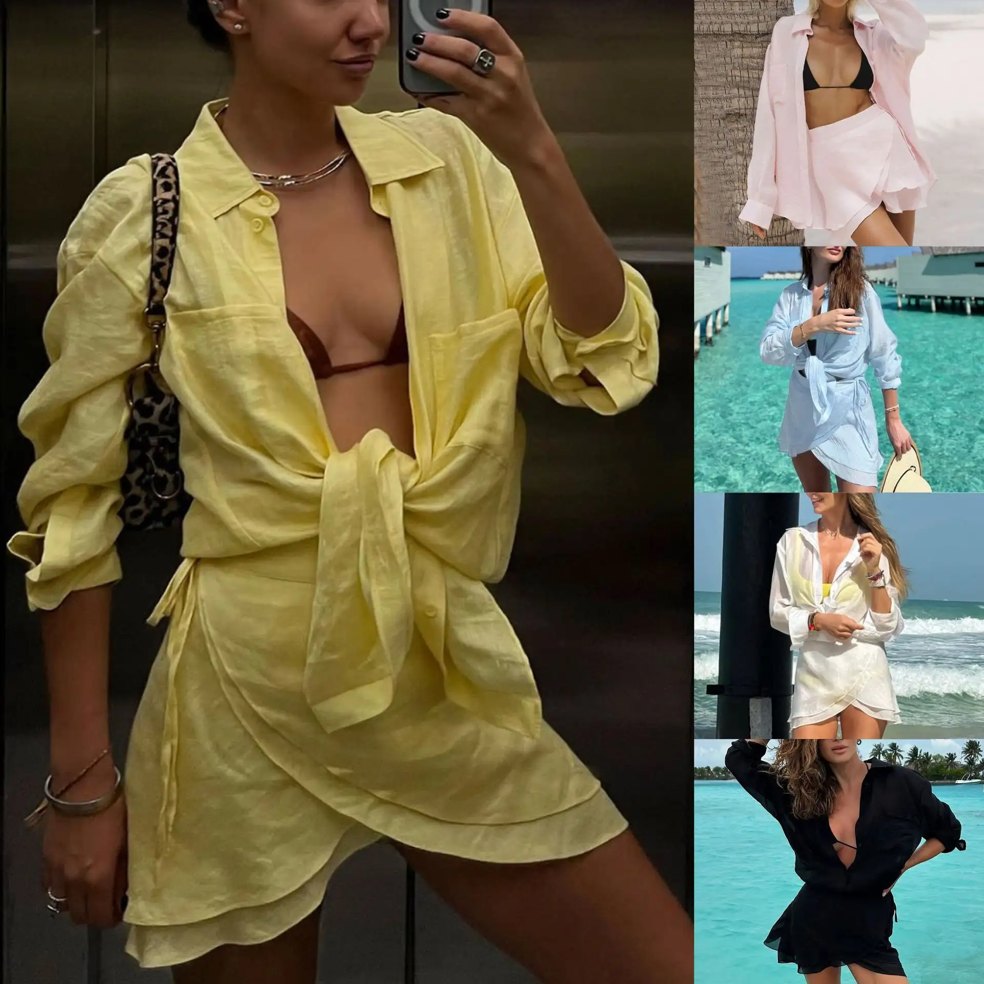 Beach Sun Protection Shirt Beach Vacation Suit