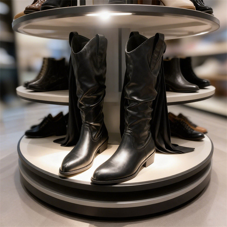 Chunky Heel Suede Riding Boots