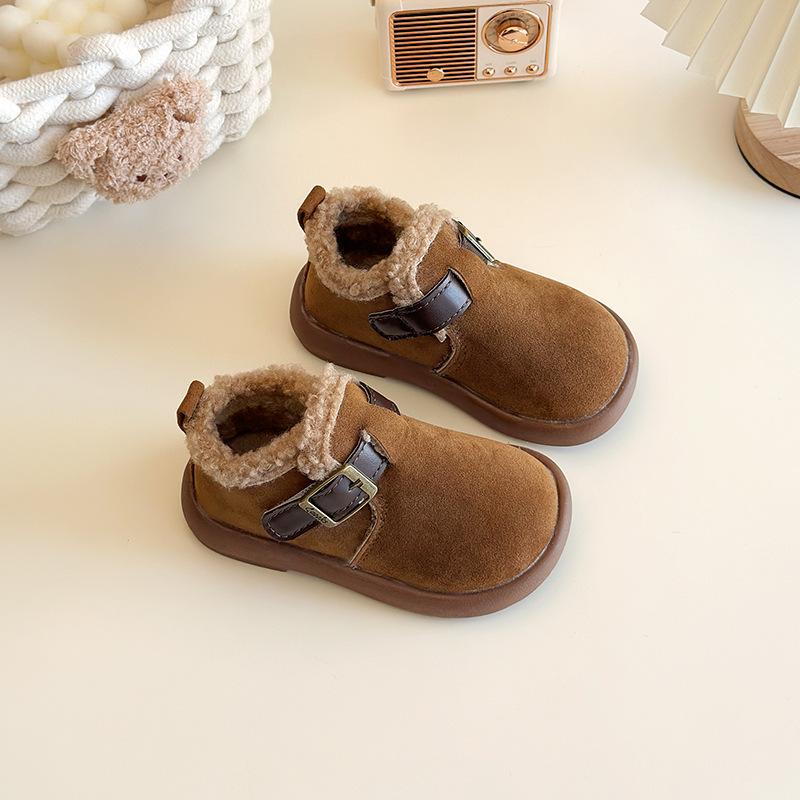 Girls Winter Velvet-Lined Casual Warm Shoes