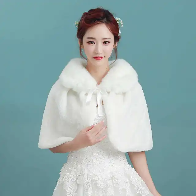 Cape Fur Coat Autumn And Winter Thick Warm Coat White - Shop at LoveMi