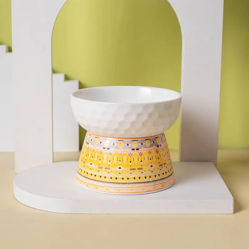 Pet Ceramic High Foot Protective Cervical Bowl
