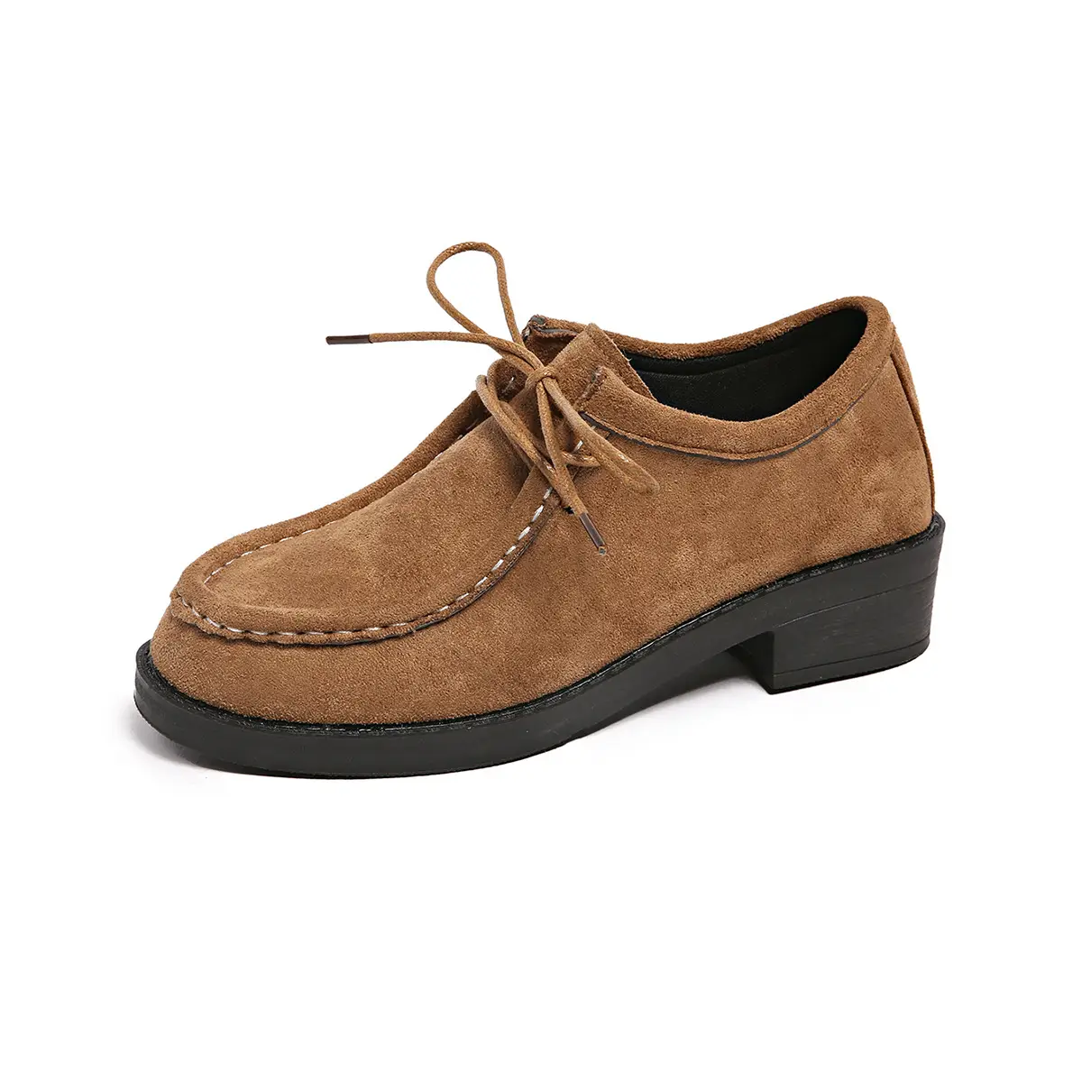 Plus-size Casual Loafers With Soft Soles Unisex Round Toe Lace-up
