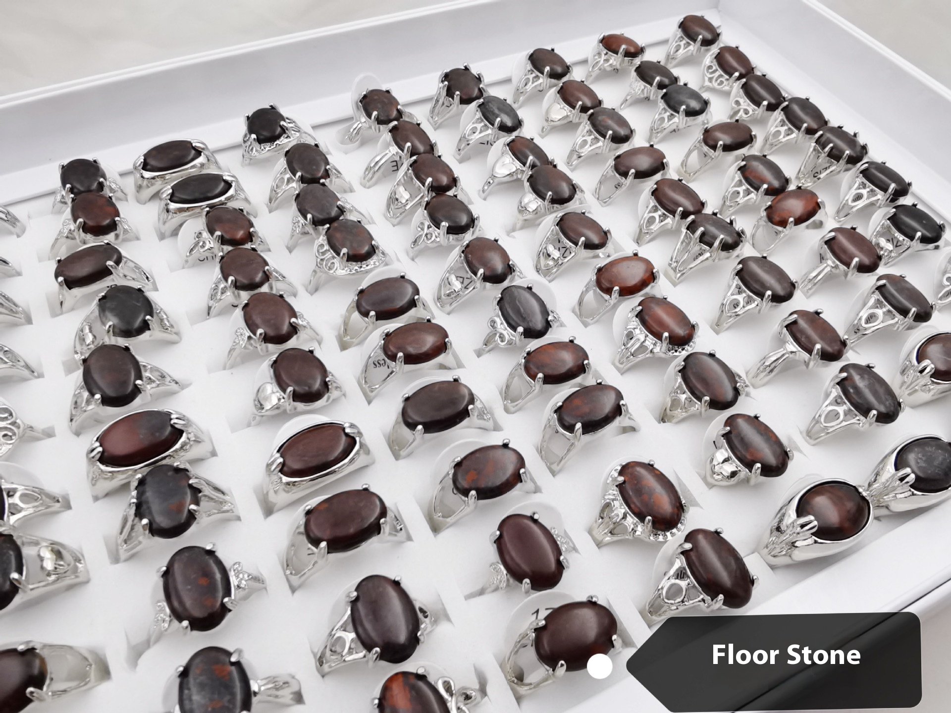 Natural Stone Synthetic Agate Crystal Lapis Lazuli Ring