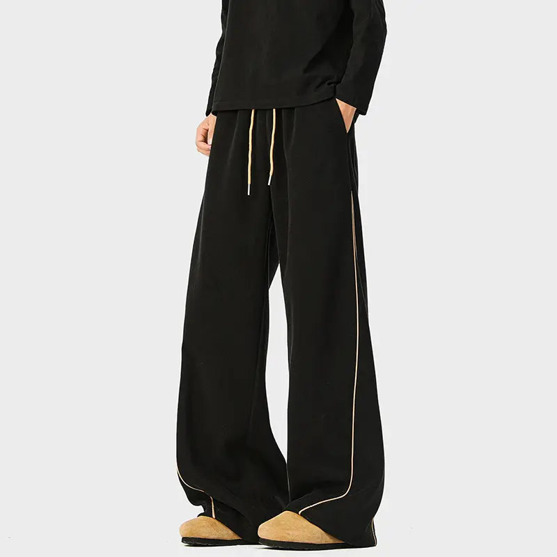 Mens Black Striped Sports Sweatpants