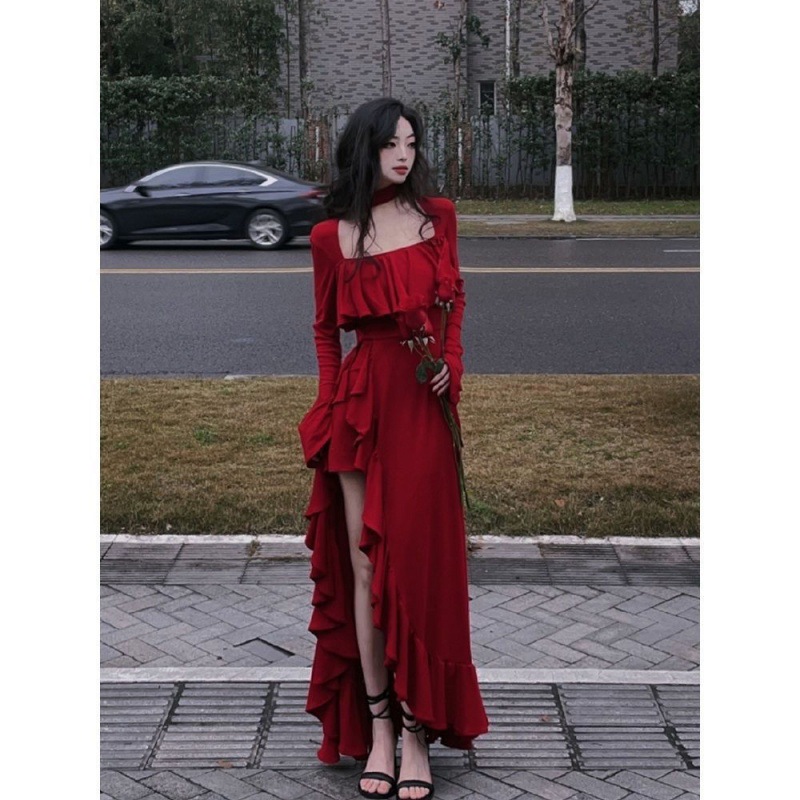 Halter Square-Neck Long Dress, picture 7 of 9