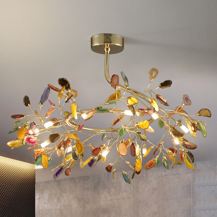 Nordic Modern Minimalist Natural Agate Ceiling Light - Image 2