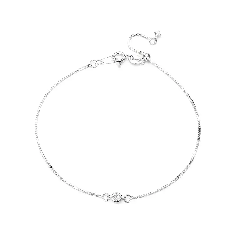 Womens Simple And Stylish Round-Diamond Adjustable Bracelet