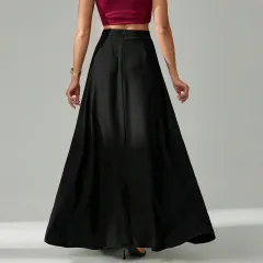Elegant Black Commuter Skirt For Women - Black - View 1