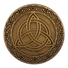 Viking Triangle Celtic Knot Brooch Backpack Ornament - Gold - View 1