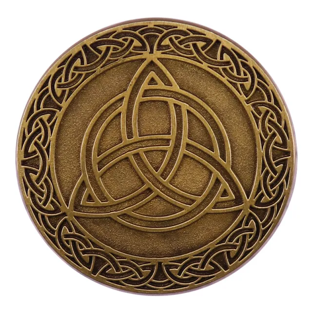 Viking Triangle Celtic Knot Brooch Backpack Ornament Gold - Shop at LoveMi