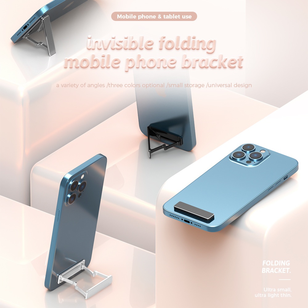 Aluminum Alloy Mobile Phone Bracket Foldable And Portable Back Sticker Mini - Image 7