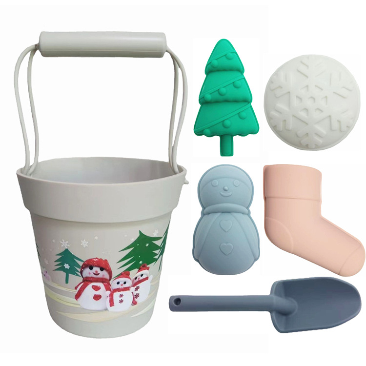 Beach Bucket Christmas White