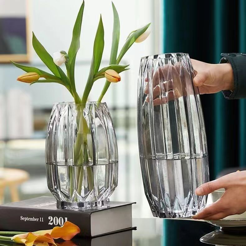 Transparent Glass Vase For Water Based Flowers Roses And Lucky Bamboo