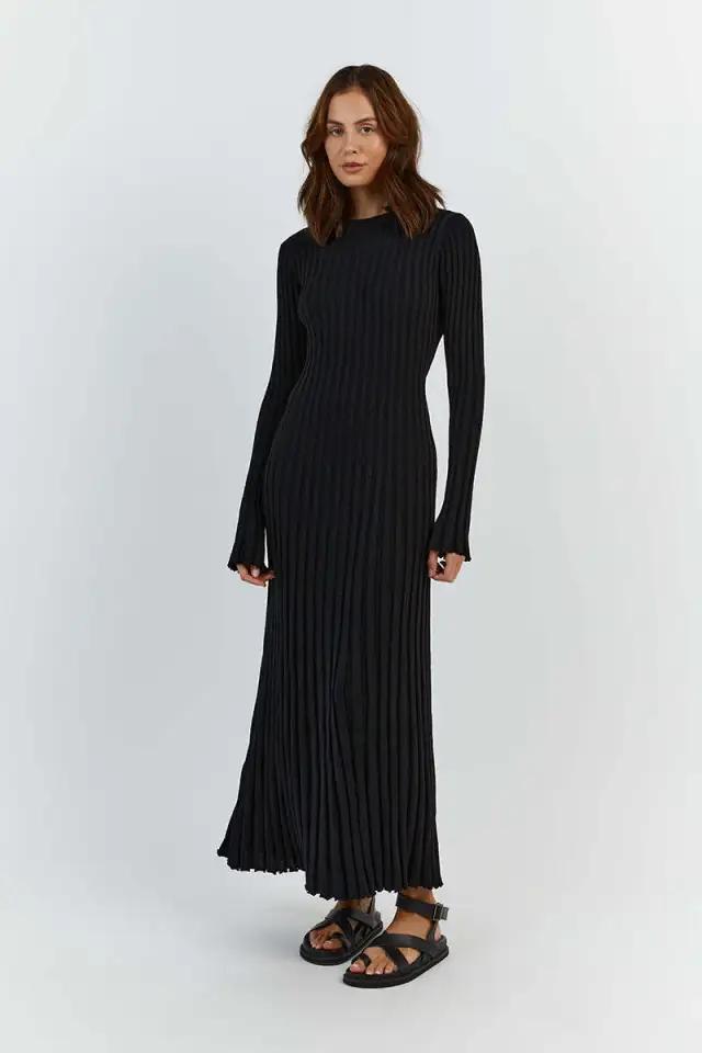 Women's Elegant Solid Color Base Dress Black - Shop at LoveMi