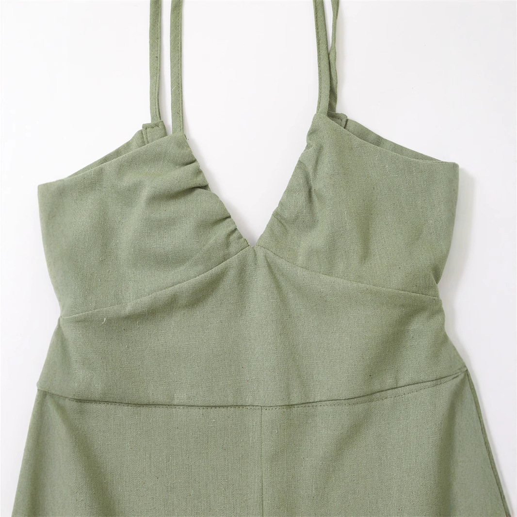 Beautiful Fashion Slim Linen Midi Skirt Dress