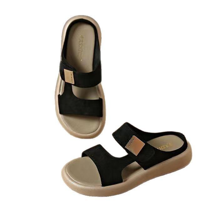 Womens Comfortable Casual Slide Sandals With A Thick Sole