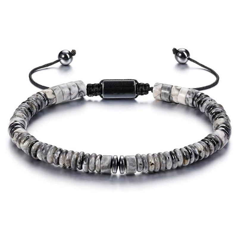 Natural Agate And Black Magnet Stone Bracelet