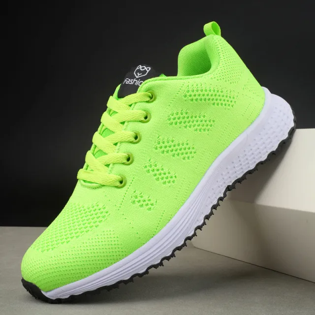 Plus Size Spring And Autumn Sneakers Women's Fly kit Mesh Women's Shoes Green - Shop at LoveMi