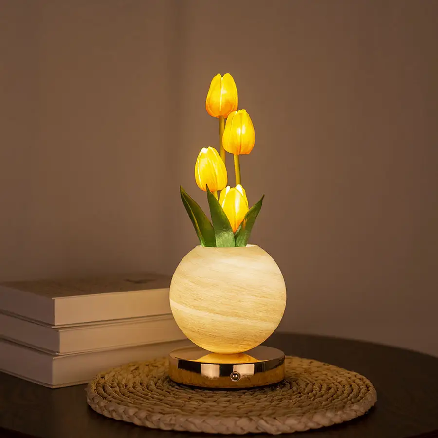 LED Tulip Planet Night Light Bedroom Decorative Table Lamp