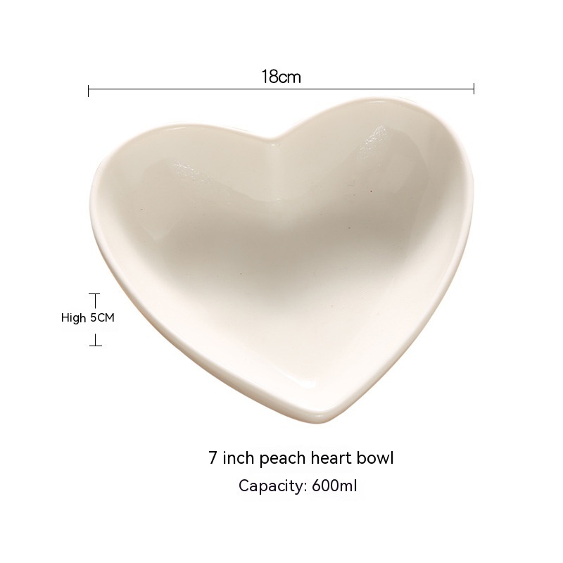 7 Inch Peach Heart Bowl