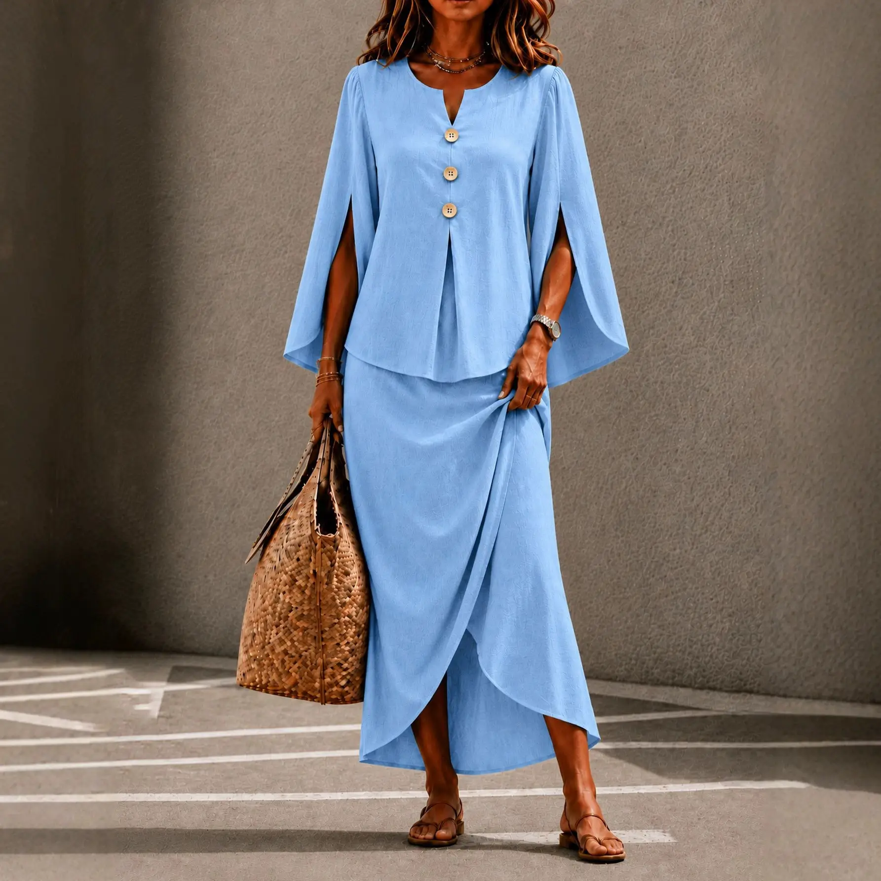 Bohemian Casual Resort Two-piece Set Top