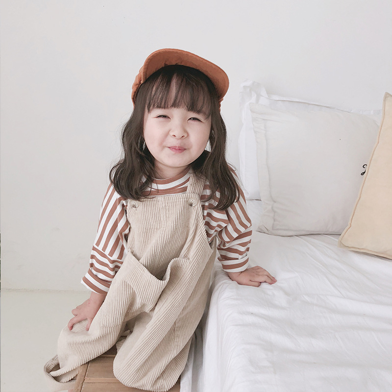 Title 14, Girls Korean Childrens Clothing Corduroy Strap...