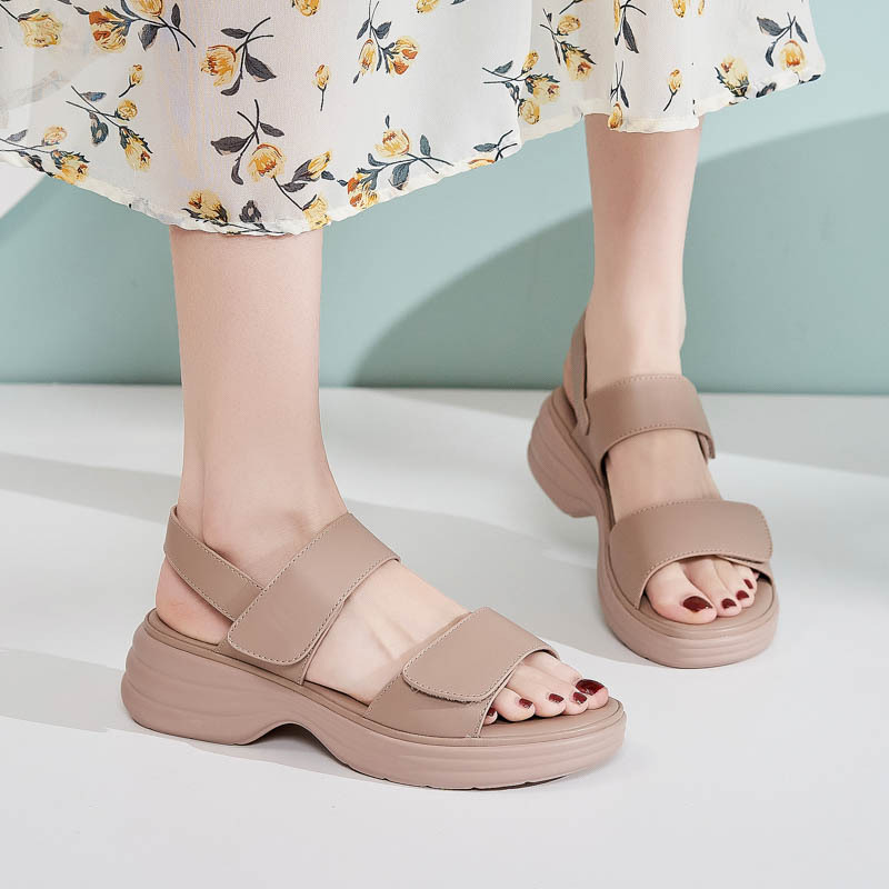 European And American-style Fashionable Casual Versatile Sandals With Velcro Straps