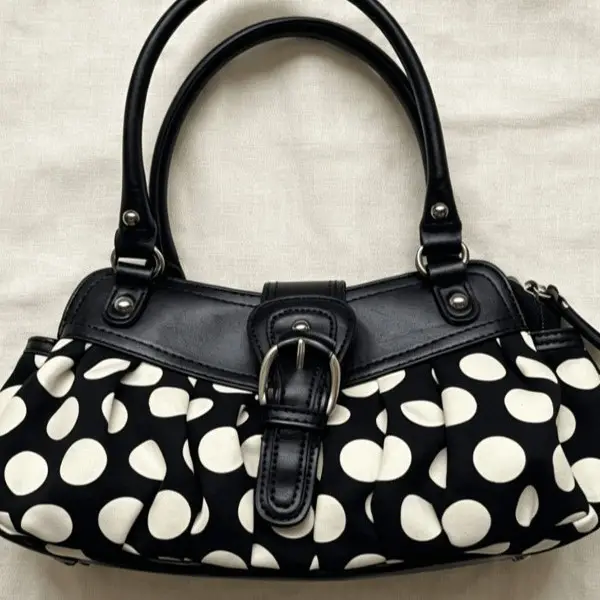 Retro Black-and-white Polka-dot Underarm Shoulder Bag