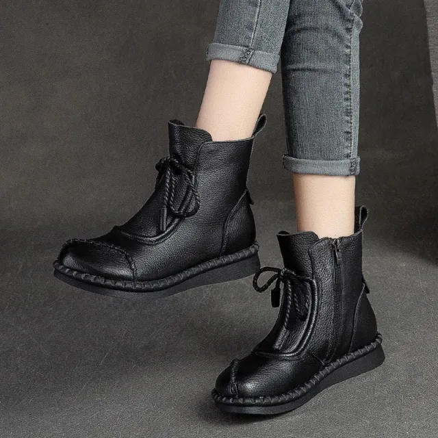 Womens Soft soled Soft upper Casual Non slip Ankle Boots Black - Shop at LoveMi