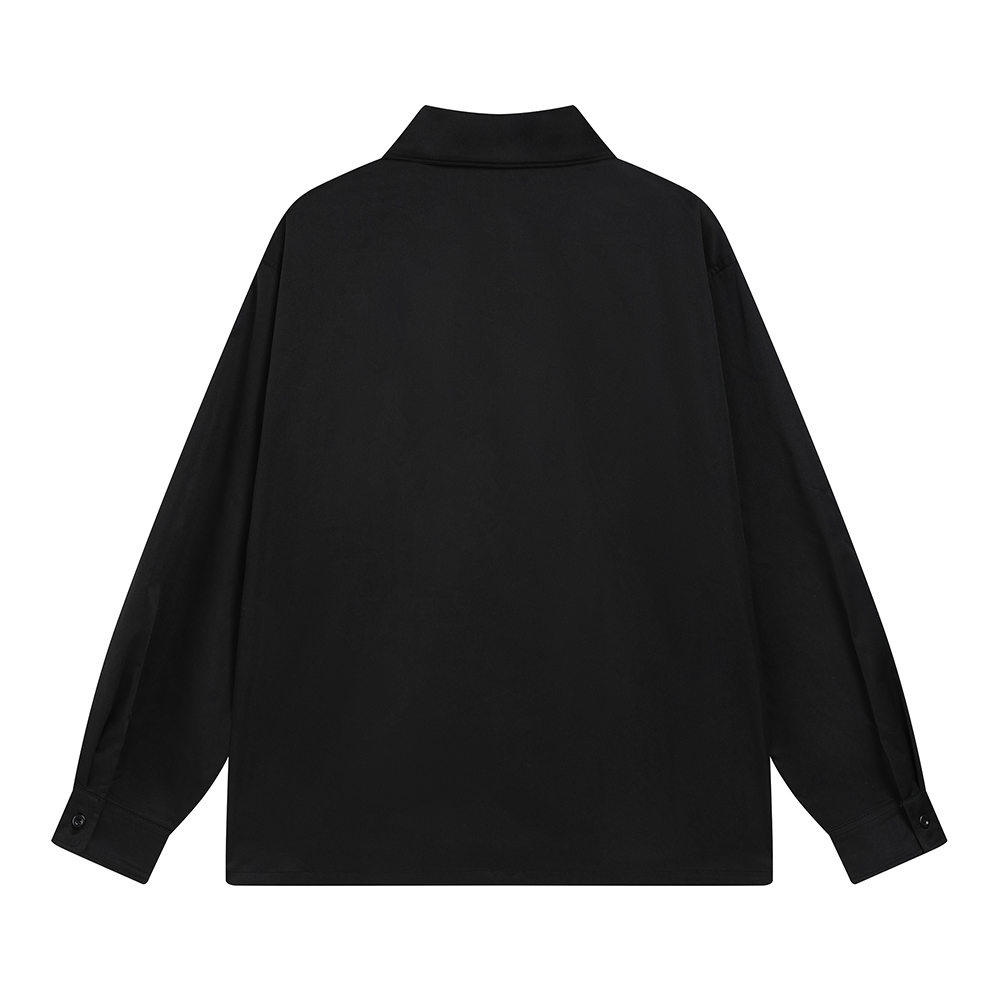 Personality Simple Pocket Letters Printing Lapel Cardigan Shirt