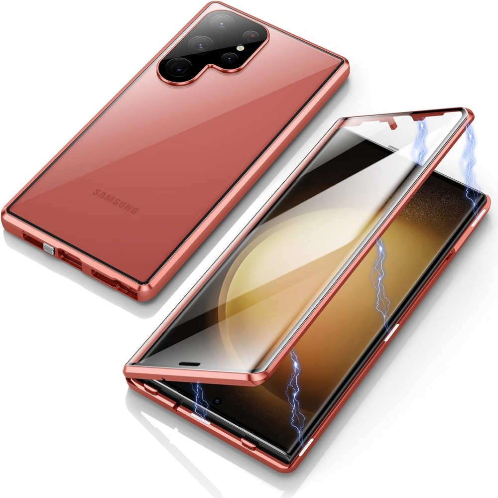 Magnetic King Phone Case Glossy Metal Magnetic HD Peep-proof Buckle Mirror Drop-resistant