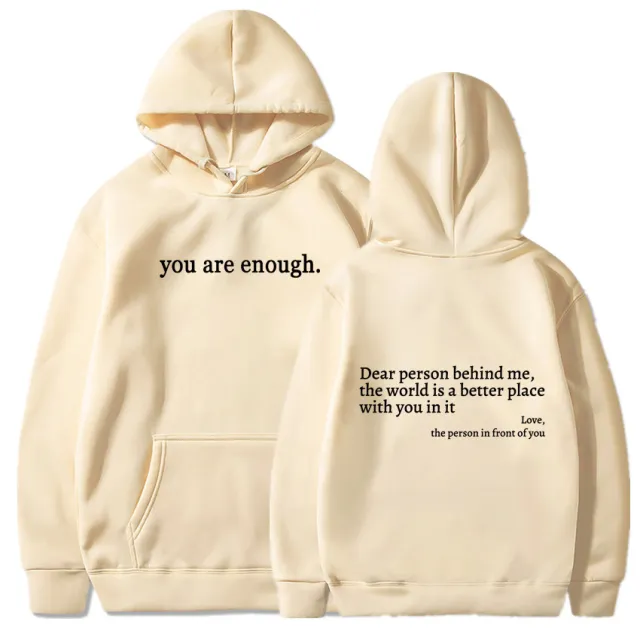 Letter Printing Drawstring Fleece lined Hoodie Beige White Black - Shop at LoveMi