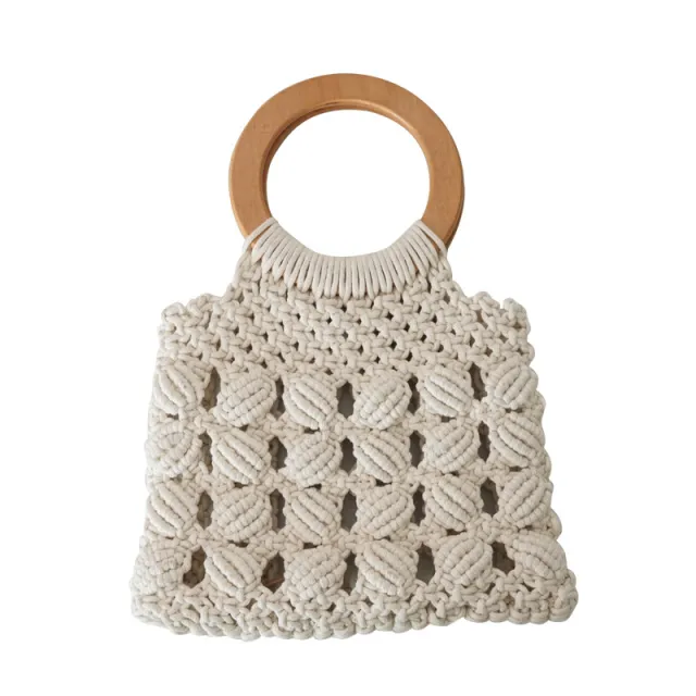 Handmade Rope Straw Fashion Vacation Travel Mori Style Women White - Shop at LoveMi