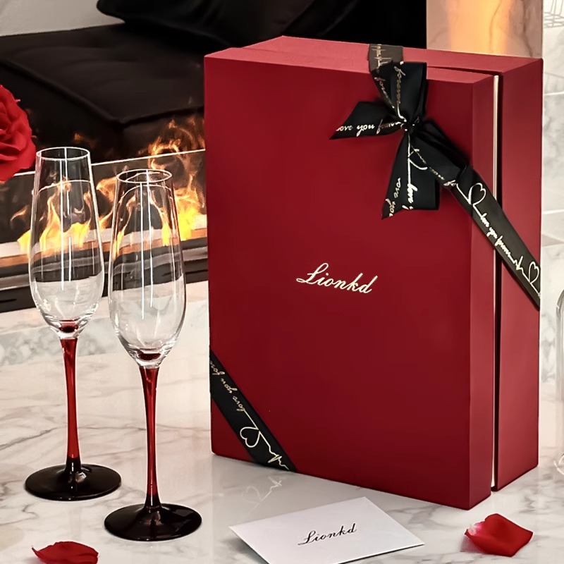 Champagne Crystal Glass Set Gift Box