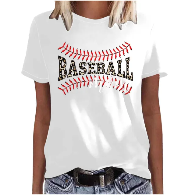 Mother's Day Baseball Women's Various Styles Loose fitting Pullover Round neck Short sleeved T shirt 47438 M - Shop at LoveMi
