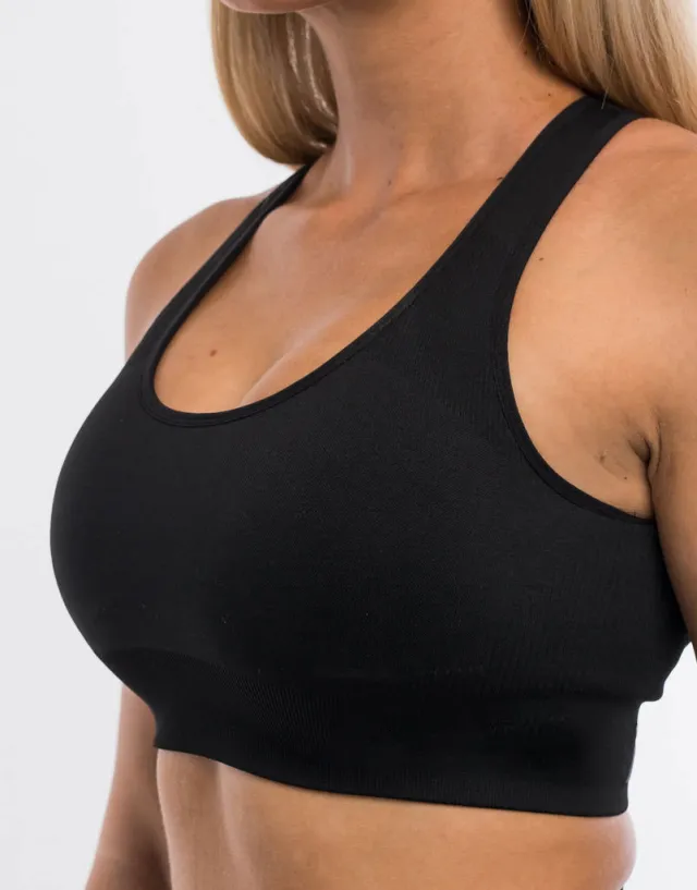 Hip Pleated Hanging Accessories Design Hip shrinking Ankle length Pants Back Large Hollow out Seamless Brassiere Suit Black Bra - Shop at LoveMi