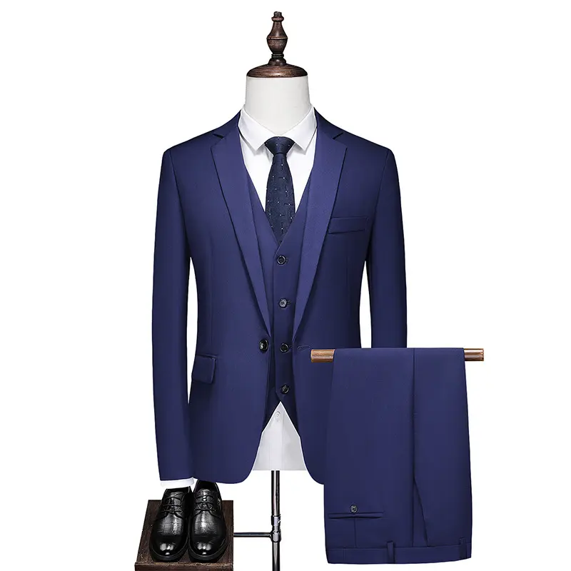 Business Leisure Solid Color Suit Men's