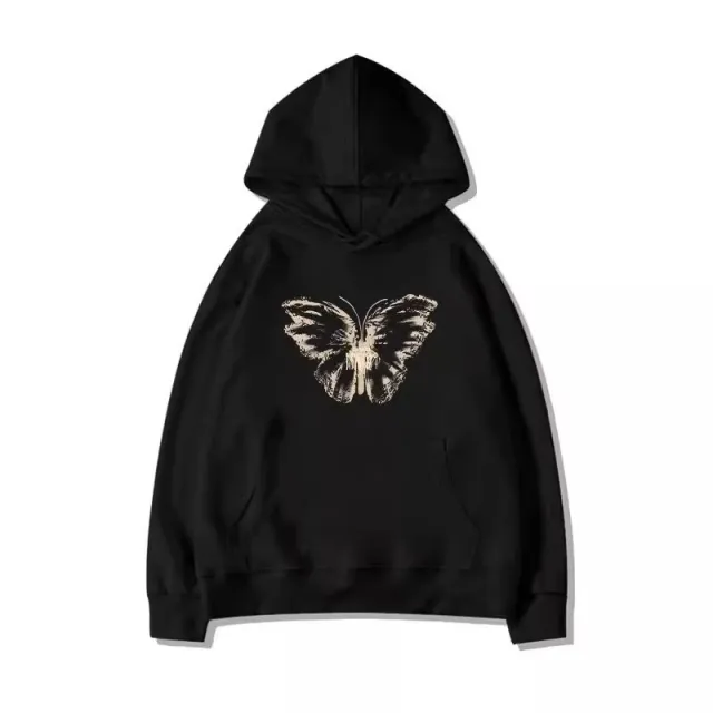 Women's Hooded Purple Cotton Sweater Slimming Thin Loose Fashion Black - Shop at LoveMi