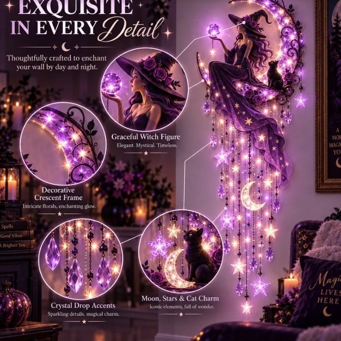 Witch Wall Lamp Close-up