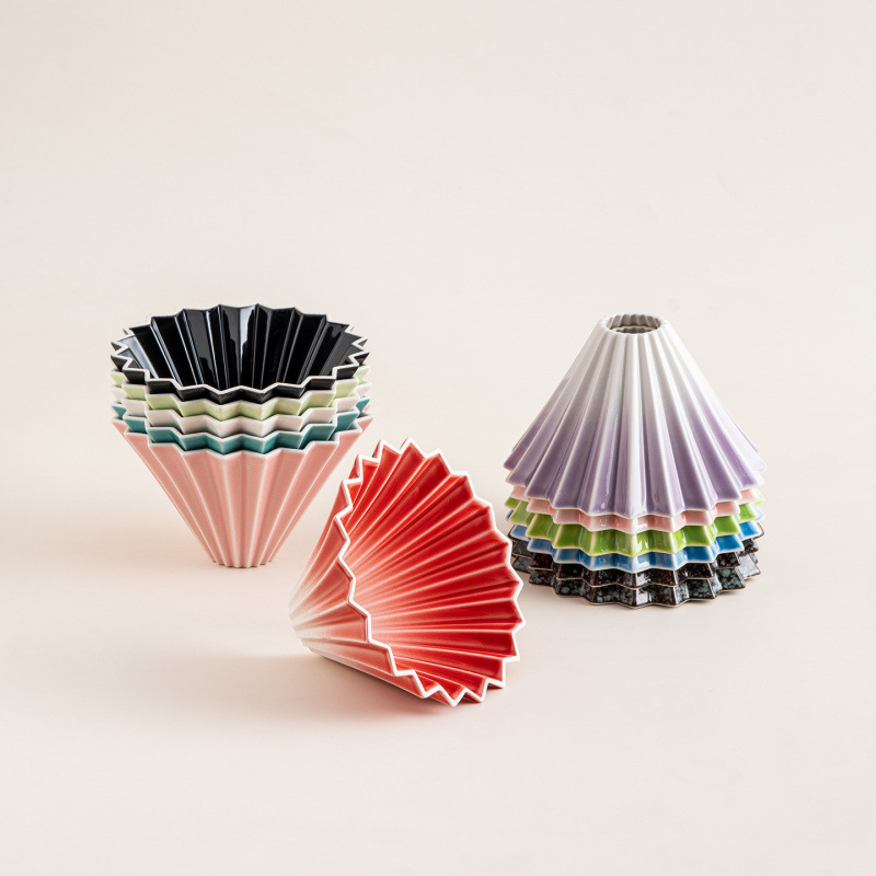 Origami-shaped Ceramic Coffee Filter Cup
